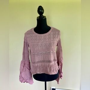Altar’d State lavender bell sleeve sweater. Size medium